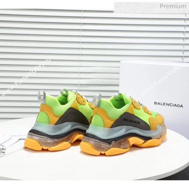 Balenciaga Triple S Clear Outsole Sneakers Yellow/Green/Grey 2019 (HZ-20041704)