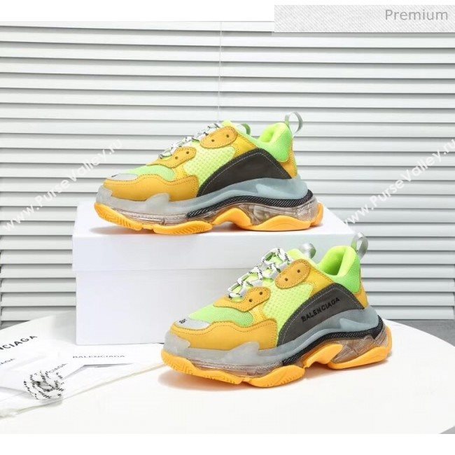 Balenciaga Triple S Clear Outsole Sneakers Yellow/Green/Grey 2019 (HZ-20041704)