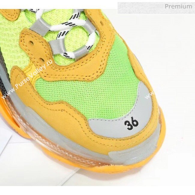 Balenciaga Triple S Clear Outsole Sneakers Yellow/Green/Grey 2019 (HZ-20041704)