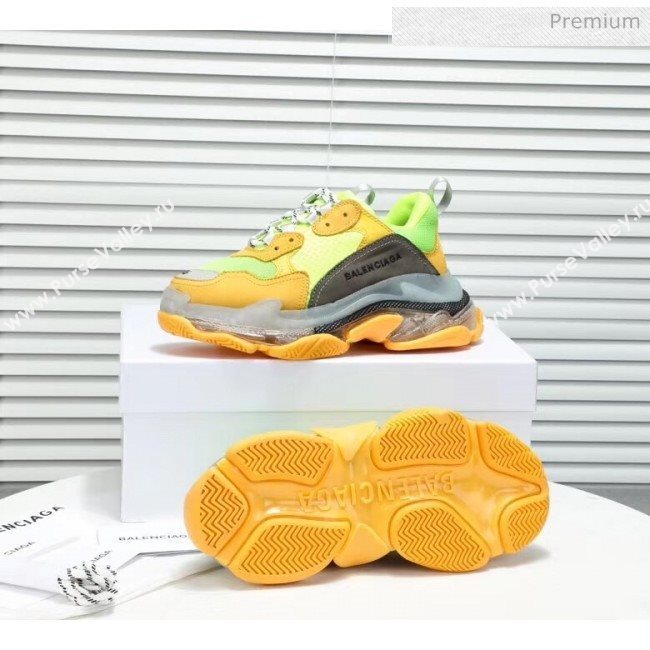 Balenciaga Triple S Clear Outsole Sneakers Yellow/Green/Grey 2019 (HZ-20041704)