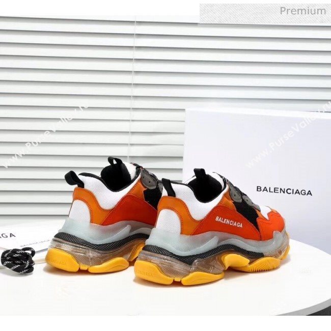 Balenciaga Triple S Clear Outsole Sneakers Orange/Black/Grey 2019 (HZ-20041705)