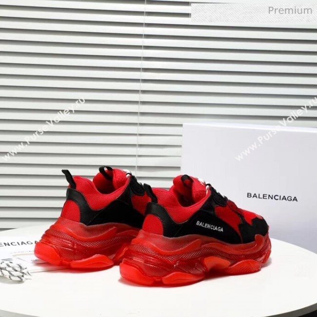 Balenciaga Triple S Clear Outsole Sneakers Red/Black 2019 (HZ-20041706)