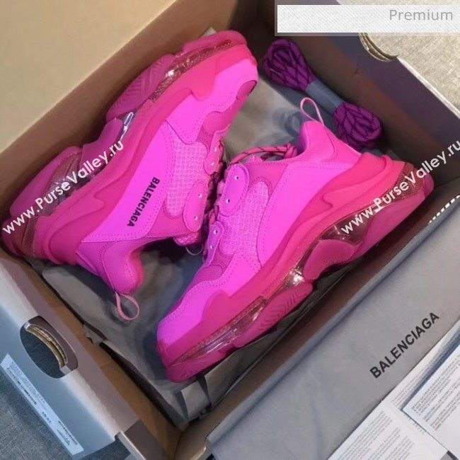 Balenciaga Triple S Clear Outsole Sneakers Rosy 2019 (XZG-20041701)