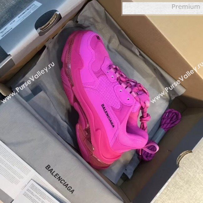 Balenciaga Triple S Clear Outsole Sneakers Rosy 2019 (XZG-20041701)