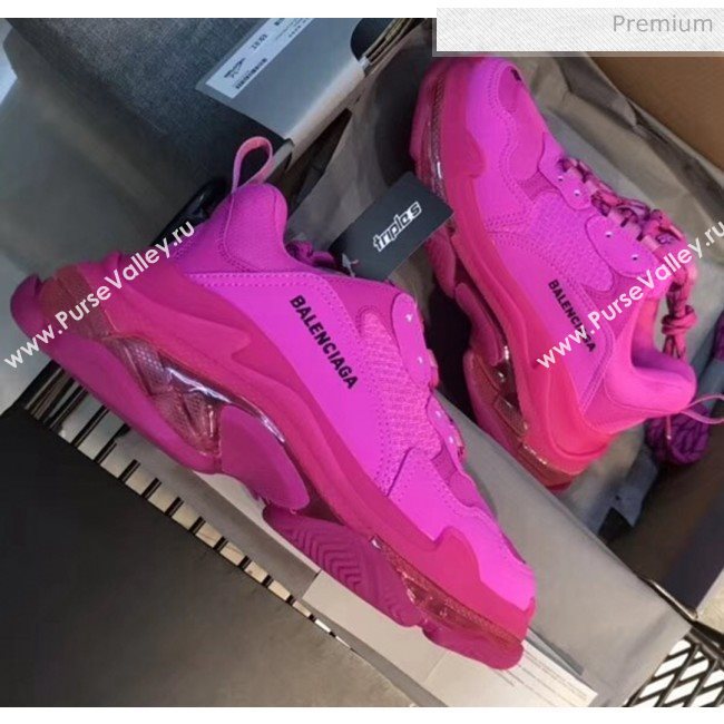 Balenciaga Triple S Clear Outsole Sneakers Rosy 2019 (XZG-20041701)