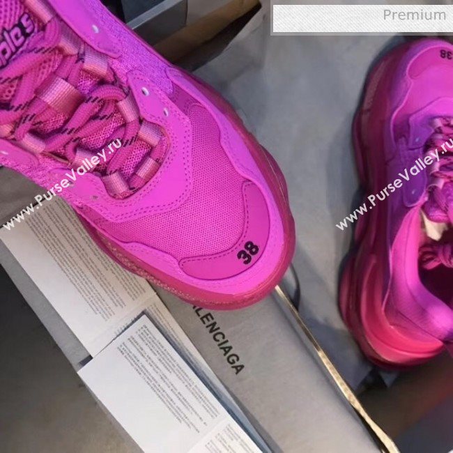 Balenciaga Triple S Clear Outsole Sneakers Rosy 2019 (XZG-20041701)