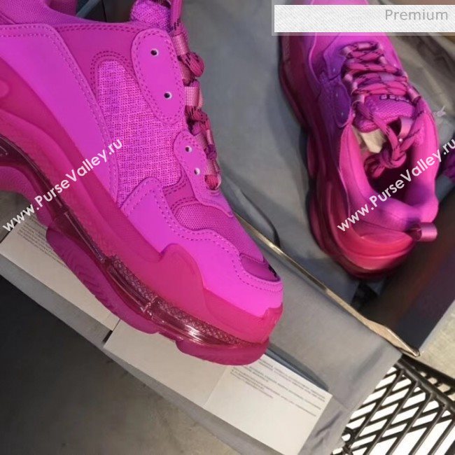 Balenciaga Triple S Clear Outsole Sneakers Rosy 2019 (XZG-20041701)