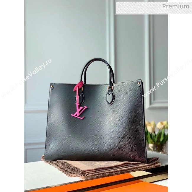 Louis Vuitton Epi Grained Cowhide Leather Onthego MM Tote Bag Black M56080 2020 (K-20041849)