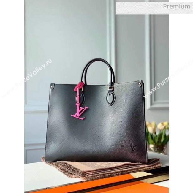 Louis Vuitton Epi Grained Cowhide Leather Onthego MM Tote Bag Black M56080 2020 (K-20041849)