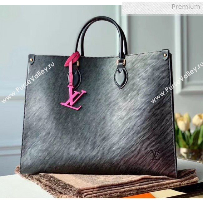 Louis Vuitton Epi Grained Cowhide Leather Onthego MM Tote Bag Black M56080 2020 (K-20041849)