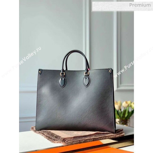 Louis Vuitton Epi Grained Cowhide Leather Onthego MM Tote Bag Black M56080 2020 (K-20041849)