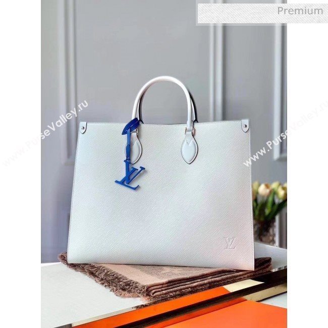 Louis Vuitton Epi Grained Cowhide Leather Onthego MM Tote Bag White M56081 2020 (K-20041850)