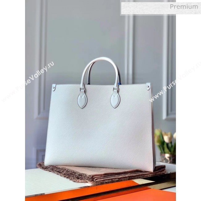 Louis Vuitton Epi Grained Cowhide Leather Onthego MM Tote Bag White M56081 2020 (K-20041850)