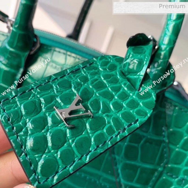 Louis Vuitton City Steamer PM Top Handle Bag in Glossy Crocodile Leather Green N92853 (K-20041846)