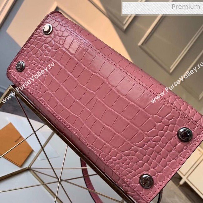 Louis Vuitton City Steamer PM Top Handle Bag in Glossy Crocodile Leather Pink N94263 (K-20041845)