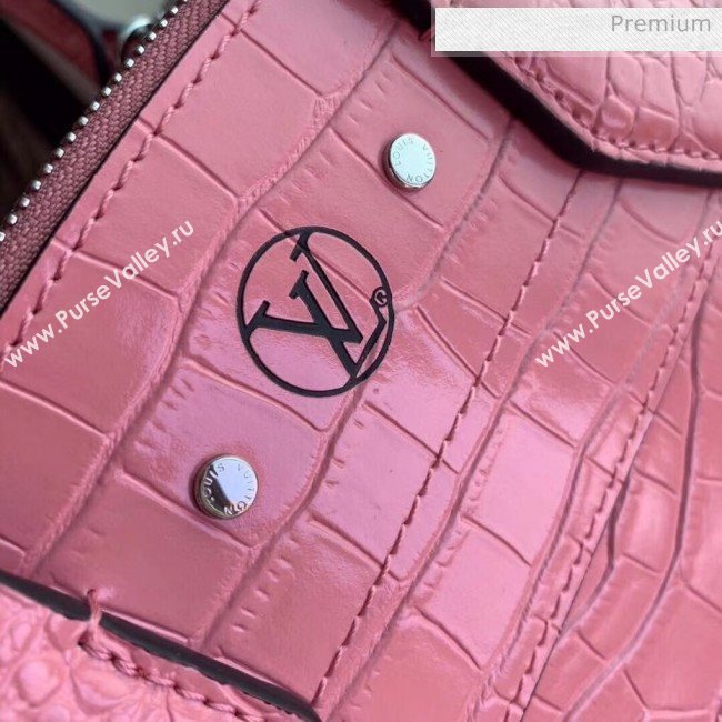 Louis Vuitton City Steamer PM Top Handle Bag in Glossy Crocodile Leather Pink N94263 (K-20041845)