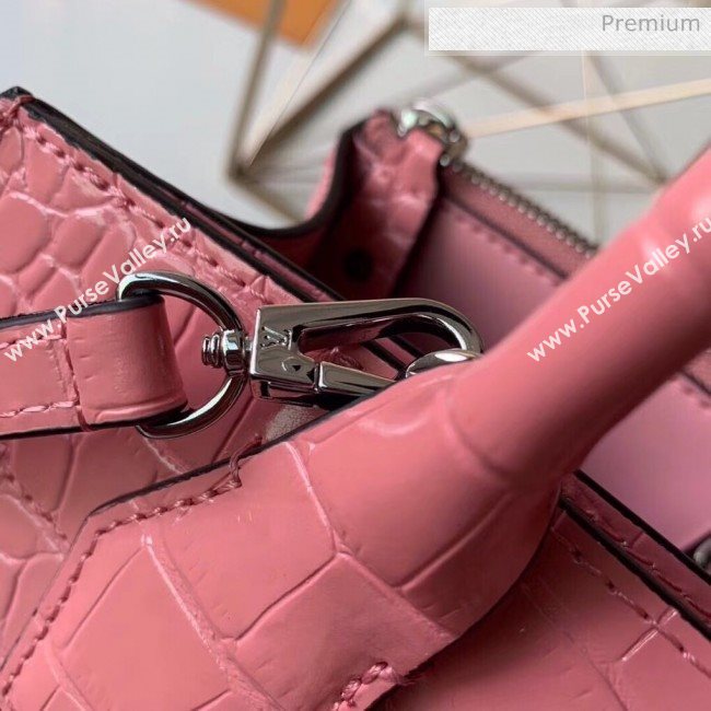 Louis Vuitton City Steamer PM Top Handle Bag in Glossy Crocodile Leather Pink N94263 (K-20041845)