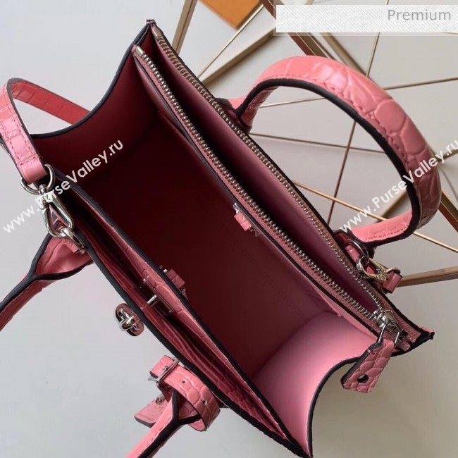 Louis Vuitton City Steamer PM Top Handle Bag in Glossy Crocodile Leather Pink N94263 (K-20041845)