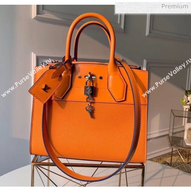 Louis Vuitton City Steamer PM Bag In Smooth &amp; Grainy Calfskin M55348 Orange (K-20041836)