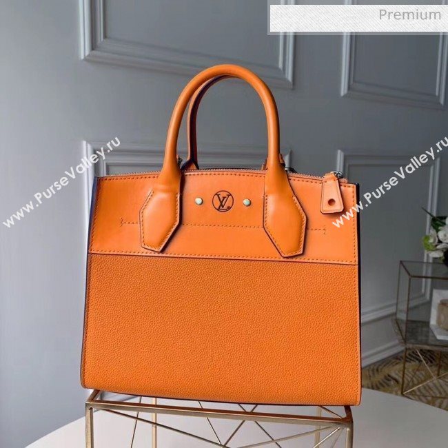 Louis Vuitton City Steamer PM Bag In Smooth &amp; Grainy Calfskin M55348 Orange (K-20041836)