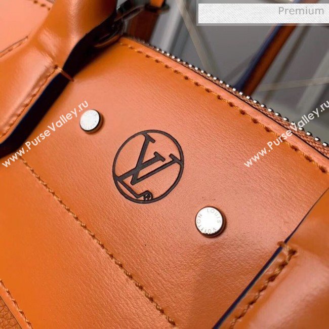 Louis Vuitton City Steamer PM Bag In Smooth &amp; Grainy Calfskin M55348 Orange (K-20041836)