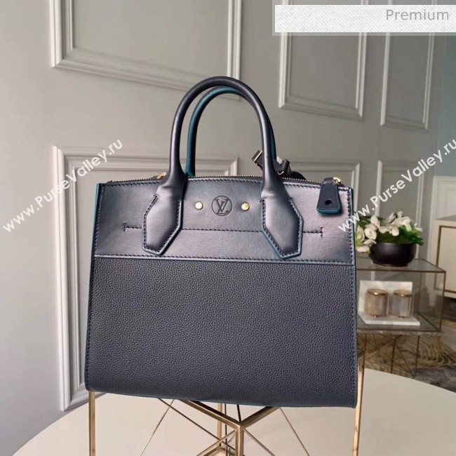 Louis Vuitton City Steamer PM Bag In Smooth &amp; Grainy Calfskin M55347 Deep Blue (K-20041838)