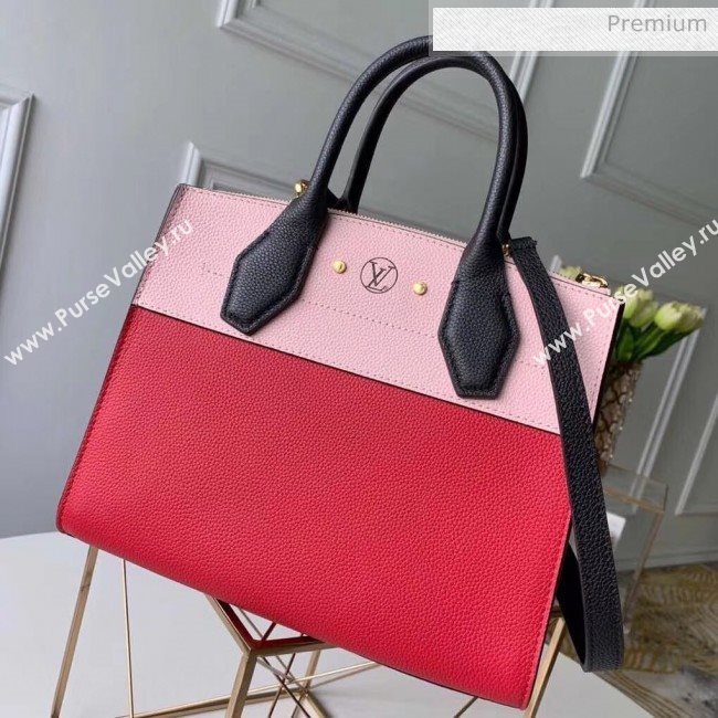 Louis Vuitton City Steamer PM Bag In Grainy Calfskin M53321 Red/Pink/Black  (K-20041841)