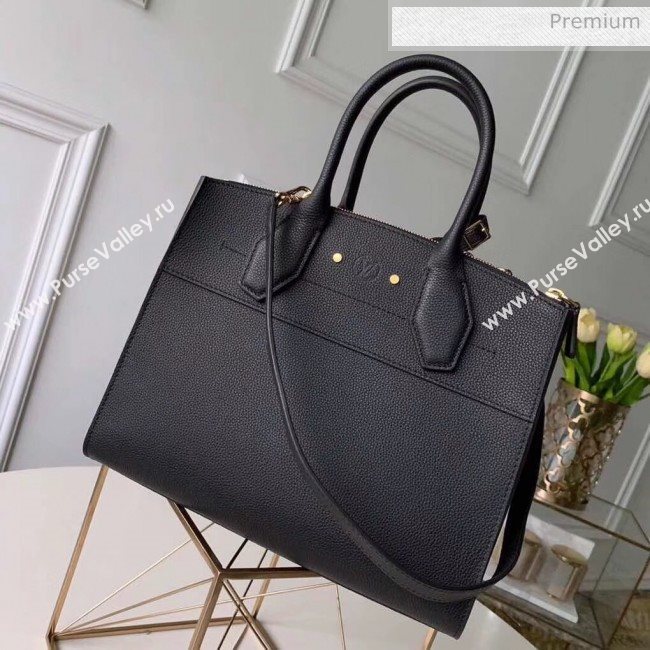 Louis Vuitton City Steamer MM Bag In Grainy Calfskin M51897 Black/Gold (K-20041840)