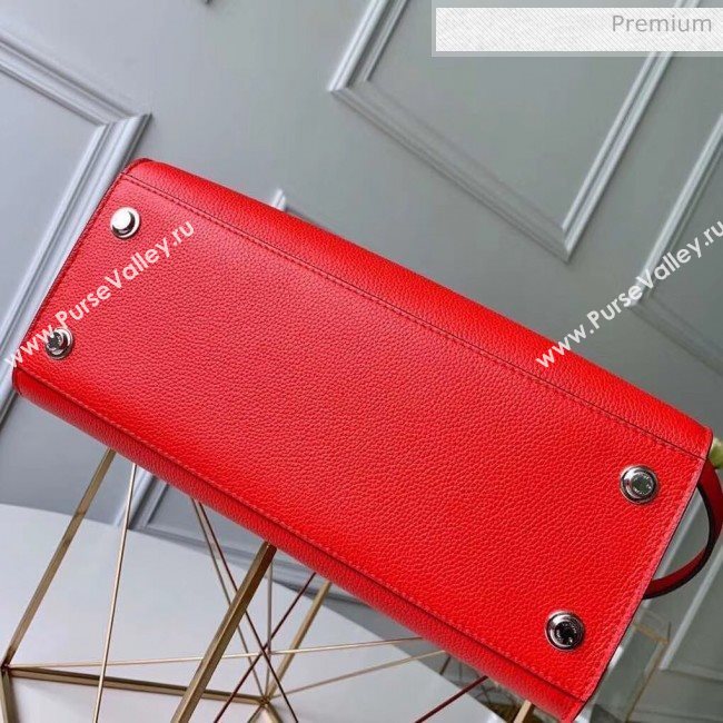 Louis Vuitton City Steamer MM Bag In Grainy Calfskin M53014 Red/Silver (K-20041839)