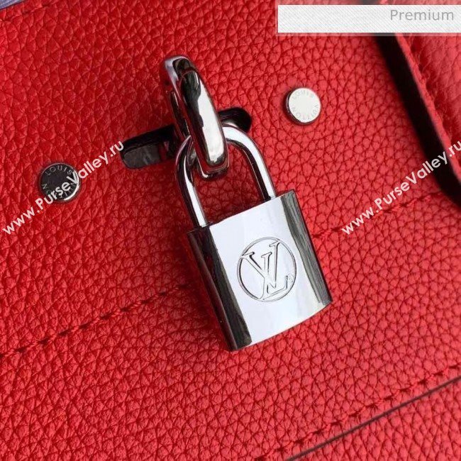 Louis Vuitton City Steamer MM Bag In Grainy Calfskin M53014 Red/Silver (K-20041839)