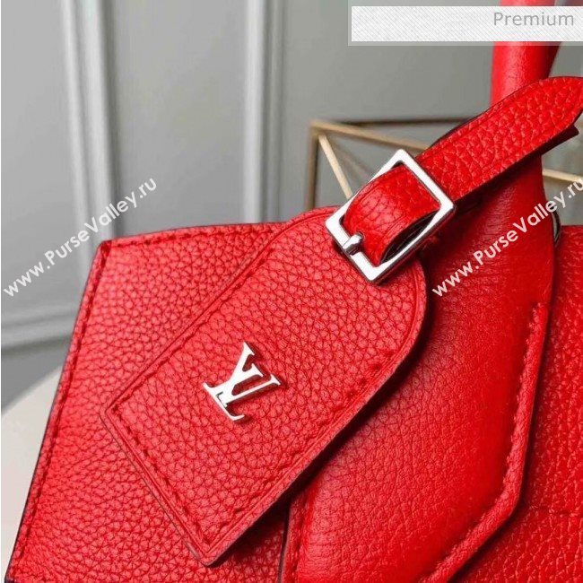 Louis Vuitton City Steamer MM Bag In Grainy Calfskin M53014 Red/Silver (K-20041839)