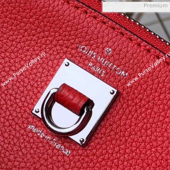 Louis Vuitton City Steamer MM Bag In Grainy Calfskin M53014 Red/Silver (K-20041839)
