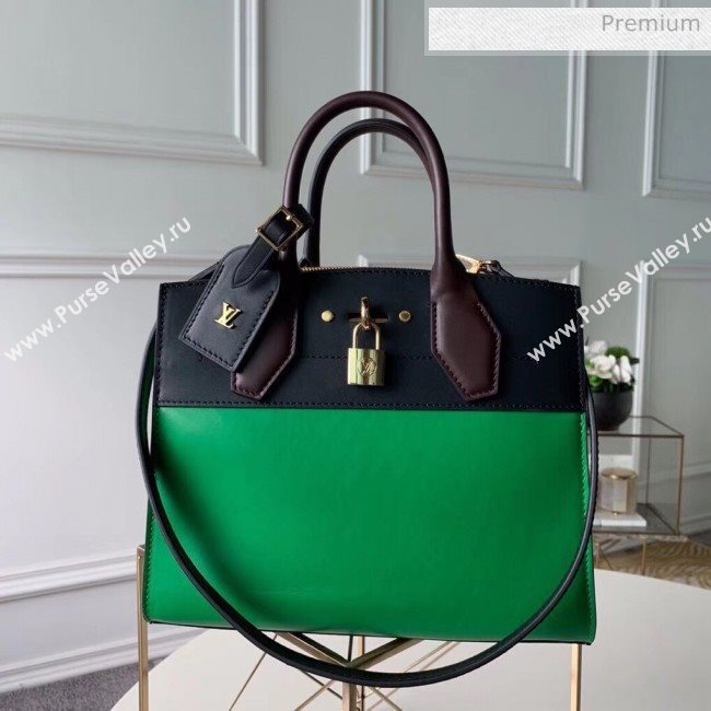 Louis Vuitton City Steamer PM Bag In Smooth Calfskin M42188 Green/Black (K-20041834)