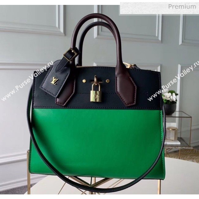 Louis Vuitton City Steamer PM Bag In Smooth Calfskin M42188 Green/Black (K-20041834)