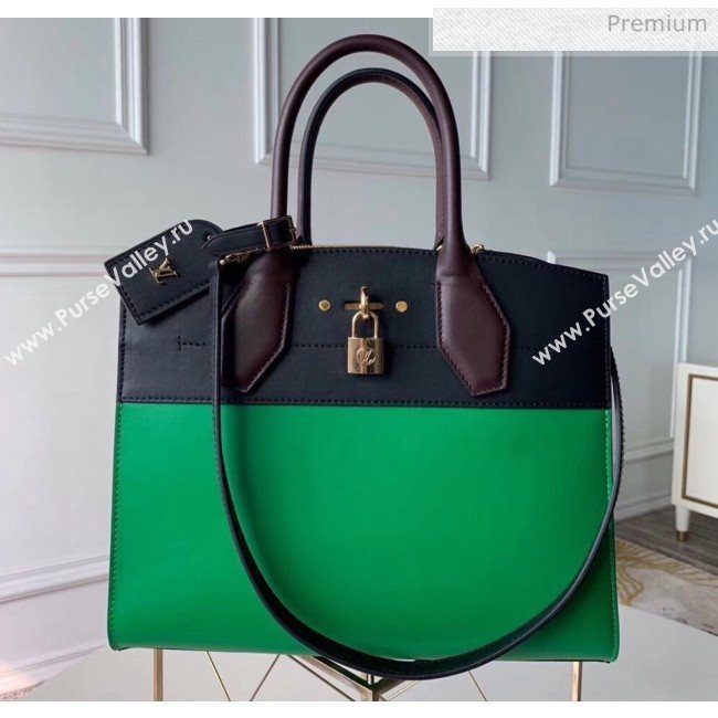 Louis Vuitton City Steamer MM Bag In Smooth Calfskin M42188 Green/Black (K-20041435)