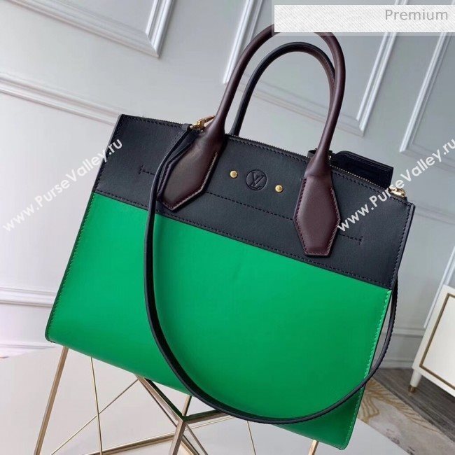 Louis Vuitton City Steamer MM Bag In Smooth Calfskin M42188 Green/Black (K-20041435)