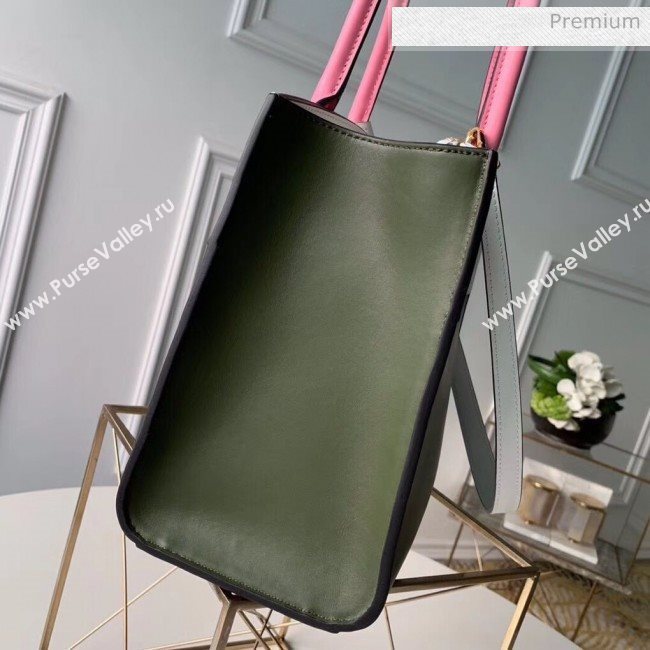 Louis Vuitton City Steamer MM Bag In Smooth Calfskin M42188 Army Green/White/Pink (K-20041832)