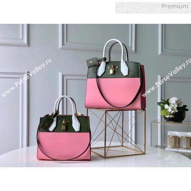 Louis Vuitton City Steamer MM Bag In Smooth Calfskin M42188 Pink/Green (K-20041828)