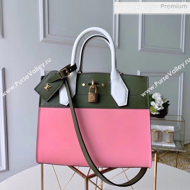 Louis Vuitton City Steamer PM Bag In Smooth Calfskin M42188 Pink/Green (K-20041829)