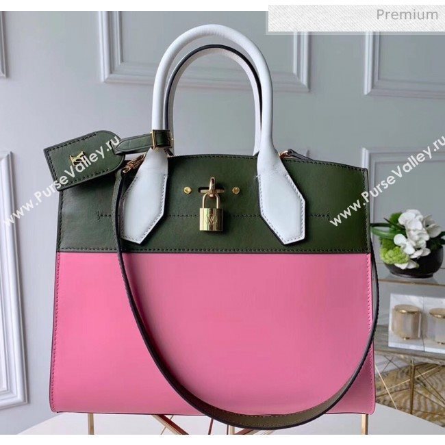 Louis Vuitton City Steamer MM Bag In Smooth Calfskin M42188 Pink/Green (K-20041828)