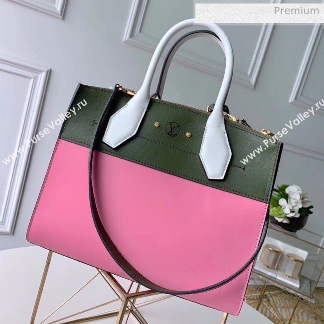 Louis Vuitton City Steamer MM Bag In Smooth Calfskin M42188 Pink/Green (K-20041828)