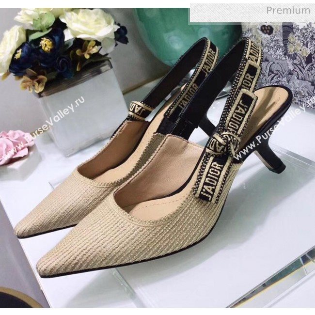 Dior JAdior Technical Fabric Slingback Pump With 6.5cm Heel Beige 2020 (JC-20041825)