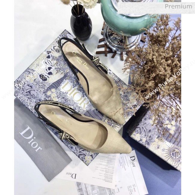 Dior JAdior Technical Fabric Slingback Ballerina Flat Beige 2020 (JC-20041824)