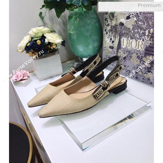 Dior JAdior Technical Fabric Slingback Ballerina Flat Beige 2020 (JC-20041824)