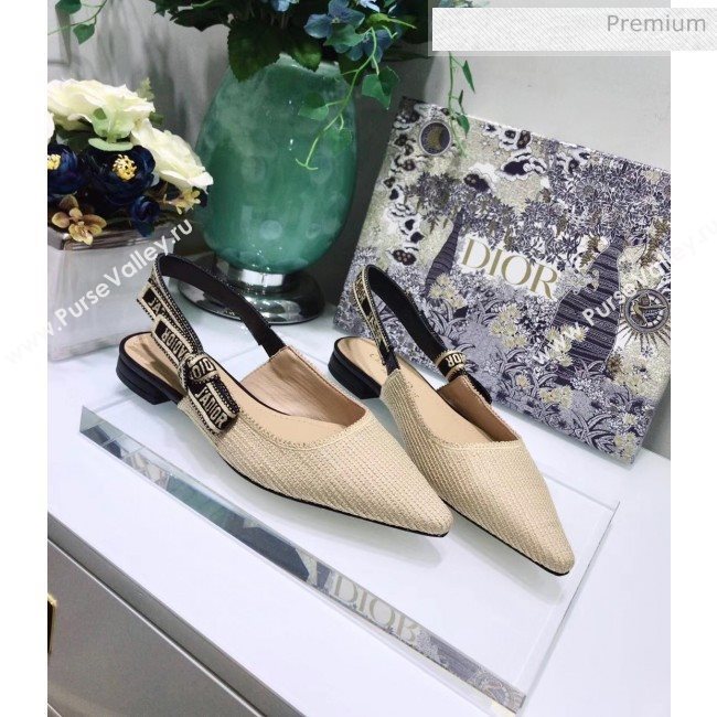 Dior JAdior Technical Fabric Slingback Ballerina Flat Beige 2020 (JC-20041824)
