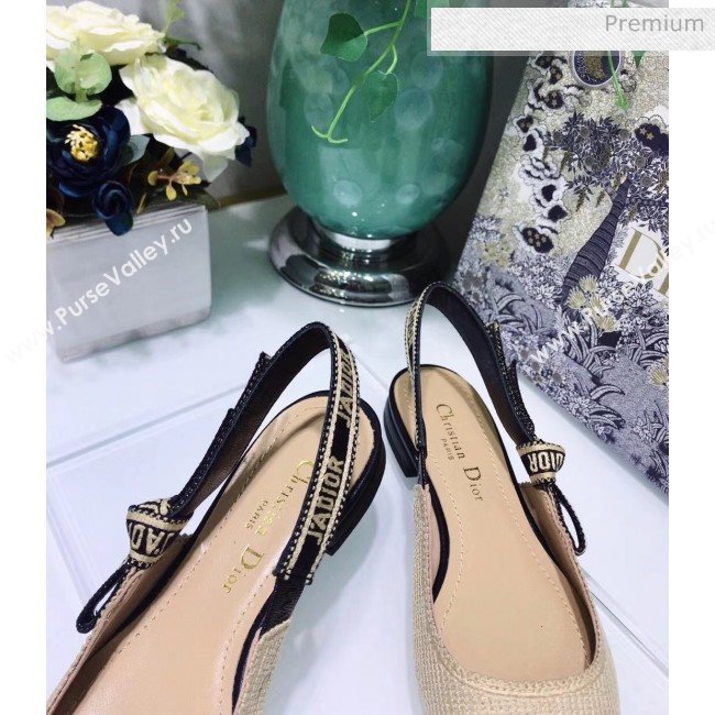 Dior JAdior Technical Fabric Slingback Ballerina Flat Beige 2020 (JC-20041824)