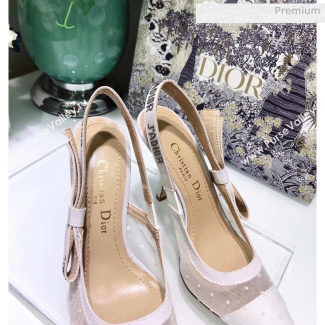Dior JAdior Slingback Plumetis Pump With 9.5cm Heel White 2020 (JC-20041823)