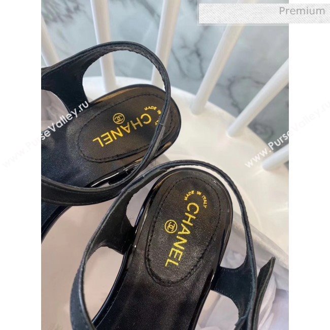 Chanel Lambskin Classic Camellia Thong Sandals Black 2020 (NH-20042306)