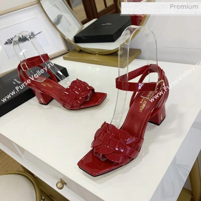 Saint Laurent Patent Leather Sandal With 6.5cm Heel Red 2020 (ME-20042006)