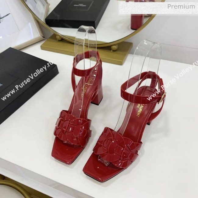 Saint Laurent Patent Leather Sandal With 6.5cm Heel Red 2020 (ME-20042006)